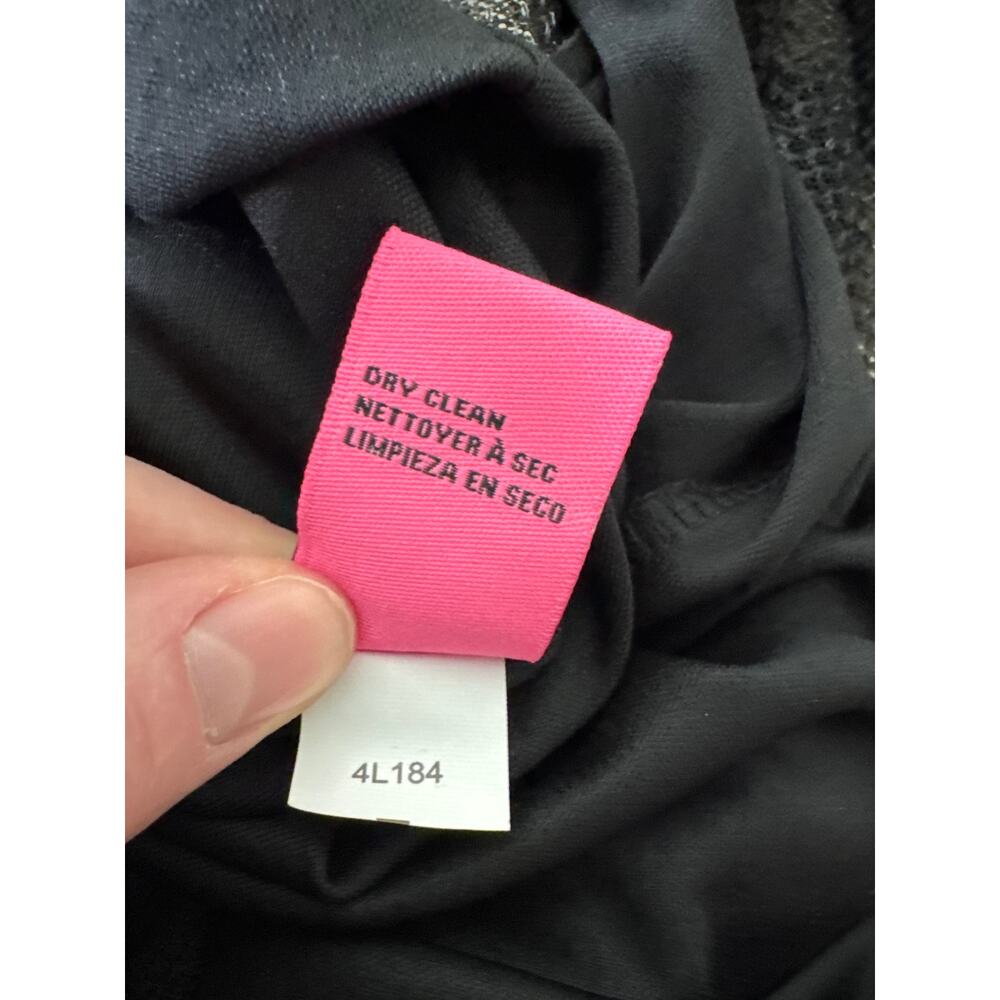 BETSEY JOHNSON Sequin Striped Sleeveless Mini Dress Black White Size 4 - Picture 8 of 9